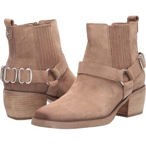 Sam Edelman Bellamie Western Harness Cowgirl Ankle‎ Boots Deep Taupe 7.5M